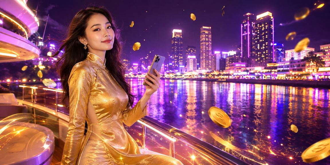 Cảnh biển Vũng Tàu với người dùng theo dõi cá cược và nhận thưởng cashback